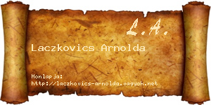 Laczkovics Arnolda névjegykártya